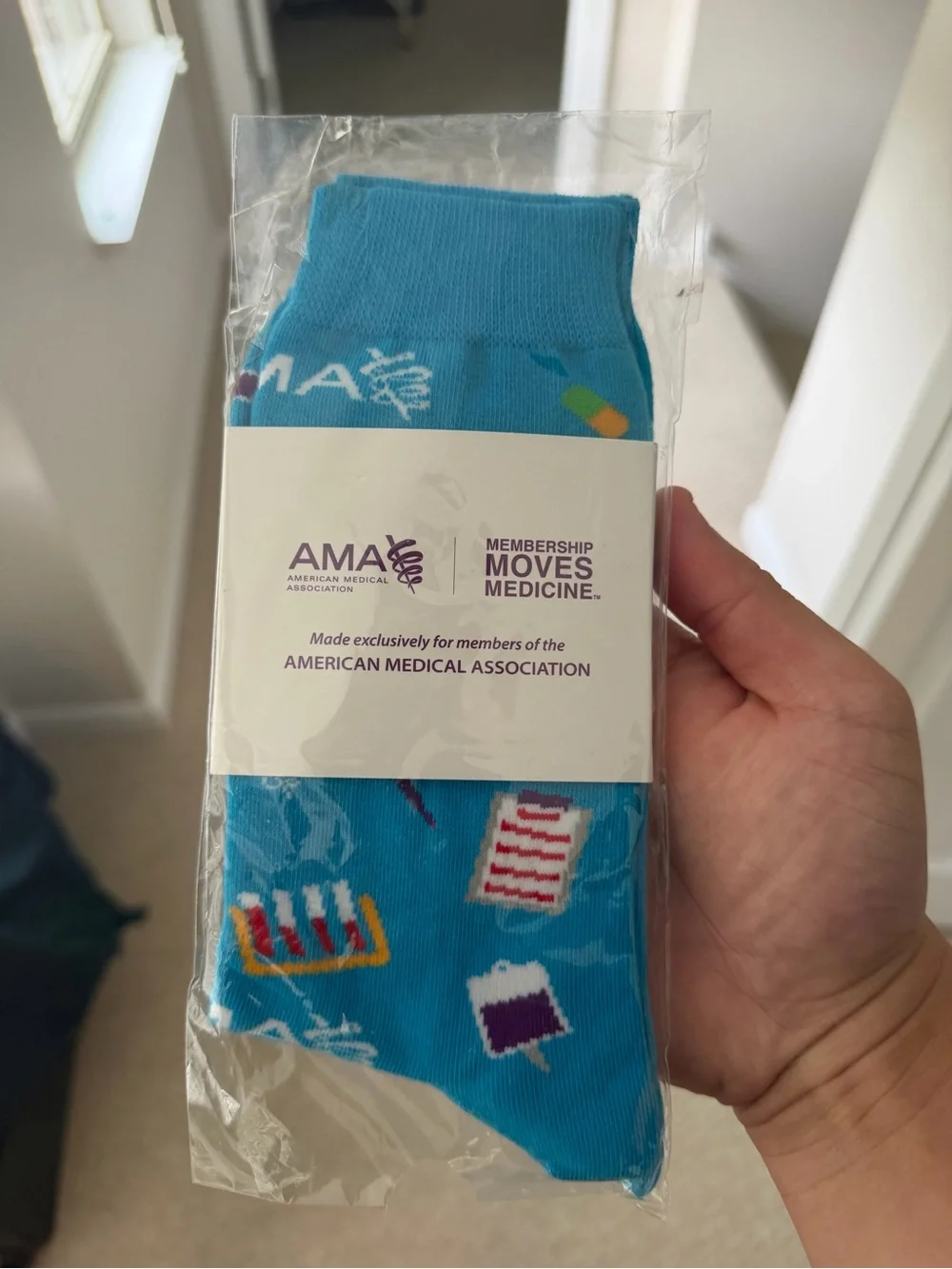 American Medical Association Blue Medical-Themed Casual Socks